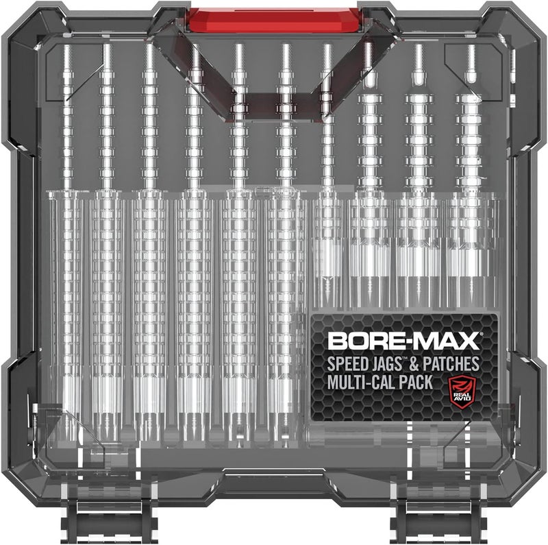 Real Avid Bore Max Speed Jags and Patches Multi Cal Pack – 10 Jags and 500 Patches for Faster Bore Cleaning with Deeper Surface Contact and Long Lasting Nickel Plated Fit for Handgun & Rifle Calibers - Image 1